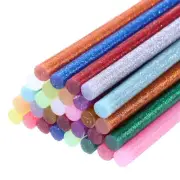 30pcs Mini Hot Glue Gun Sticks 8"x0.28" for Glue Gun, Glitter 15 Colors
