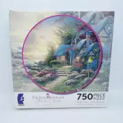NEW Round Jigsaw Puzzle - Thomas Kinkade - Painter of Light "Seaside Hideaway"