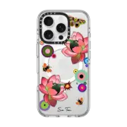 iPhone 16 Pro Clear Case MagSafe Compatible PINK FLOWER BOMB IPHONE CASE BY SUE TSAI