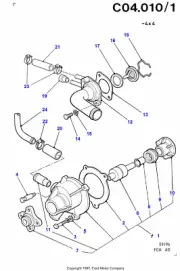 FORD ESCORT / ORION 90-95 THERMOSTAT HOSE # 21 IN DIAGRAM 6496550