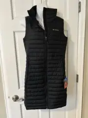 Columbia Women's “White Out” Long Vest - Small Black, Omni-Heat New With Tags