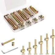 Crib Screws Hardware Replacement Kit - 20 Sets Baby Bed Frame Bolts and Barrel Nuts Set for Delta/Graco/Dream On Me, M6x16/40/50/60/70/80mm Hex Drive Socket Cap Screws Barrel