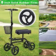 Knee Walker Roller Scooter w Basket Dual Braking, Steerable