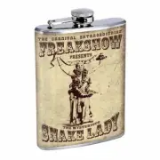 Vintage Freak Show Poster D6 Flask 8oz Stainless Steel Hip Drinking Whiskey