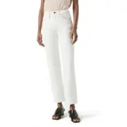 NWT Frame Le Italien Blanc Jeans Women 31x28 White Straight Leg Denim Italy Made