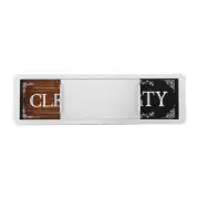 Dishwasher Magnet Clean Dirty Sign, 7x2" Silver Magnet Sign, Black & Brown