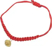 SUPVOX Hand Woven Red Rope Cat Collar with Bell Charms Adjustable for Small Dogs Cats Breakaway Design 15-40cm