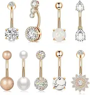 [LYLYMIMI] 14G Belly Button Ring Cute Belly Button Rings Surgical Stainless Steel Belly Rings for Women Navel Rings Piercing Jewelry Belly Button Piercing Jewelry