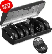 Weekly Pill Organiser 7 Day AM PM Large Travel Box Vitamins Supplements Black