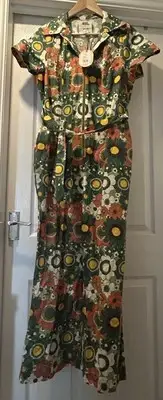 Joanie Dawn O’Porter Vintage Floral Short Sleeve Boilersuit JUMPSUIT 16 BNWT