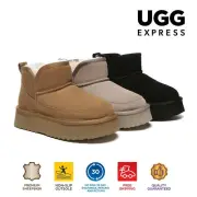 EVERAU® UGG Boots Women Men Australian Sheepskin Wool Ankle Platform Vesper
