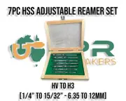 Adjustable Expanding Reamer set 7pc 6.35 to 12mm - 1/4" to 15/32" HSS BLADES