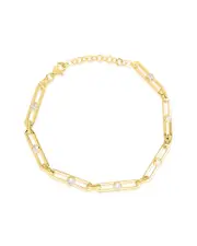 Sphera Milano Gold Over Silver Paperclip Chain Bracelet