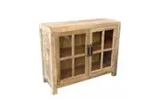 MF Recycled Elm Timber with 2 Glass Door Cabinet