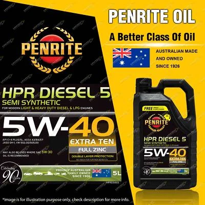 Penrite HPR Diesel 5 5W-40 Engine Oil 5L for Renault Kangoo Trafic Master Scenic (for: Renault)