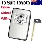 Smart Remote Car Key Shell Case Fob to Suit Toyota Estima Alphard Vellfire 4B