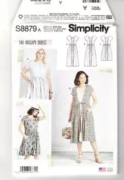 VTG NEW SIMPLICITY LADIES SEWING PATTERN S8879 EASY ORIGAMI DRESS