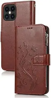 Generic Leather Wallet FLIP Magnetic Back Cover Case for iPhone 15 (Color: Grey)