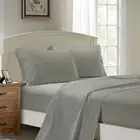 1000TC Ultra Soft Queen Size Bed Grey Flat & Fitted Sheet Set