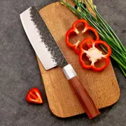 Japanese Nakiri Kitchen Knife Chef Slicer Forged High Carbon Steel Wood Handle S