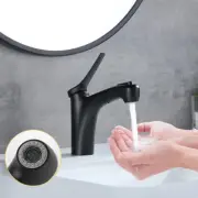 WELS Pull-out Basin Matte Black Mixer Tap 2-function Spray Head Bathroom Decaura