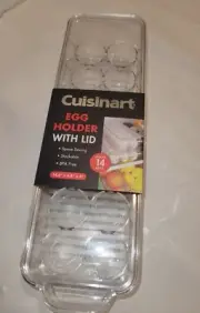 New Cuisinart Covered Egg Holder with Lids Holds 14 Eggs