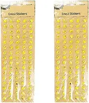[2PK] Krafters Korner Adhesive Emoji Stickers Pack of 80 - Assorted Emoji Designs - Suitable for Scrapbooking, Journaling, and Decorating