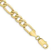 8 Inch 10K 10mm Concave Open Figaro Chain