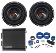 (2) Rockville W8T4-S2 8" Shallow 1000w Slim Subwoofers+Kicker Amplifier+Amp Kit