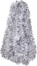 Silver Christmas Tinsel Garlands 6 Metres Chunky Xmas Tinsel for Christmas Tree Home Office Decoration