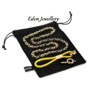 DYRBERG/KERN of Denmark ANGILIA Gold Finish Plating Necklace Yellow Leather RARE