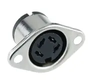 2 x 4-Pin DIN Panel Mount Female Socket Connector