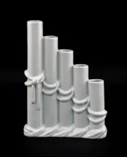 9942884 Porcelain Vase Pan Flute White Wagner & Apel 15x4, 5x21cm