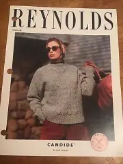 REYNOLDS Patterns CANDIDE # 348 knitting TREE & LEAF ARAN Sweater