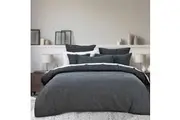 Bianca Hallston Pre-Washed Cotton Quilt Cover Bedding Sleep Set - Charcoal