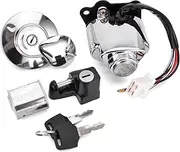 Ignition Key Switches for VT250 for Magna250 for Steed400 for Steed for Shadow 400 VT600 VT 600 for Shadow400 2000-2002 Ignition Switch Seat Lock with Key Kit Ignition Barrel Key Switch