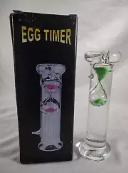 NEW - Decorative Glass Egg Timer Green
