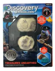 Discovery Mindblown Pirate 'Treasures Unearthed' 2 Pack Excavation Kit STEM NEW
