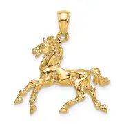 10K Yellow Gold 10K 3-D Horse Trotting Charm