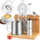 Electric Milk Frother Handheld - Compact Foam Maker with Stand & Accessories,...