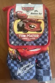 Cars - Lightning McQueen - 3 Piece Kitchen Set - Towel, Pot Holder, Oven Mitt
