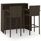 3pcs Outdoor Bar Set Garden Patio Lounge Wicker Rattan Dining Bar Stools Table