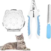 Ultimate 3-in-1 Cat Grooming Kit – Protective Cat Helmet, Precision Nail Clippers with Safety Lock & Non-Slip Grip, Bonus Nail File – Stress-Free & Safe Grooming for All Cats, Perfect Gift Cat Lovers