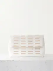 [Gabriela Hearst] Gabriela Hearst - Phoebe Embellished Leather Clutch - White - One size One size White