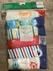 Wonder Nation Toddler Boys Car Theme Briefs 6 Pairs Underwear Size 2T-3T NEW