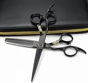 Professional Hair Cutting Shears, 6inch Professional Japan 440c Left Hand Scissor den Tiger Decoration Cutting Barber Haircut Thinning Shears Hairdresser Scissors