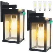 2 Pack Solar Wall Lights Outdoor Waterproof with 3 Lighting Modes & Motion Se...