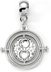 [The Carat Shop] Official Harry Potter Time Turner Silver Tone Slider Charm, One Size, Zinc alloy - 93% zinc + 3% copper + 4% aluminum, No Gemstone