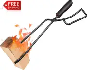 Pacify Fireplace Tongs Log Grabber Heavy Duty Fireplace Poker Firewood Tong Fire