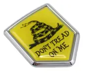 Don't Tread on Me Gadsden Flag Chrome Car Emblem badge Decal Bumper 3D Sticker